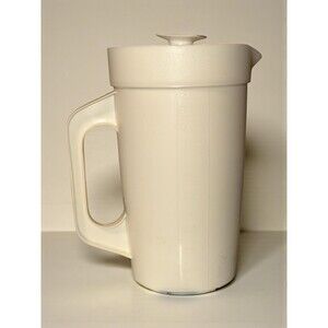Vintage Tupperware 2.2 litter pitcher,beige color.